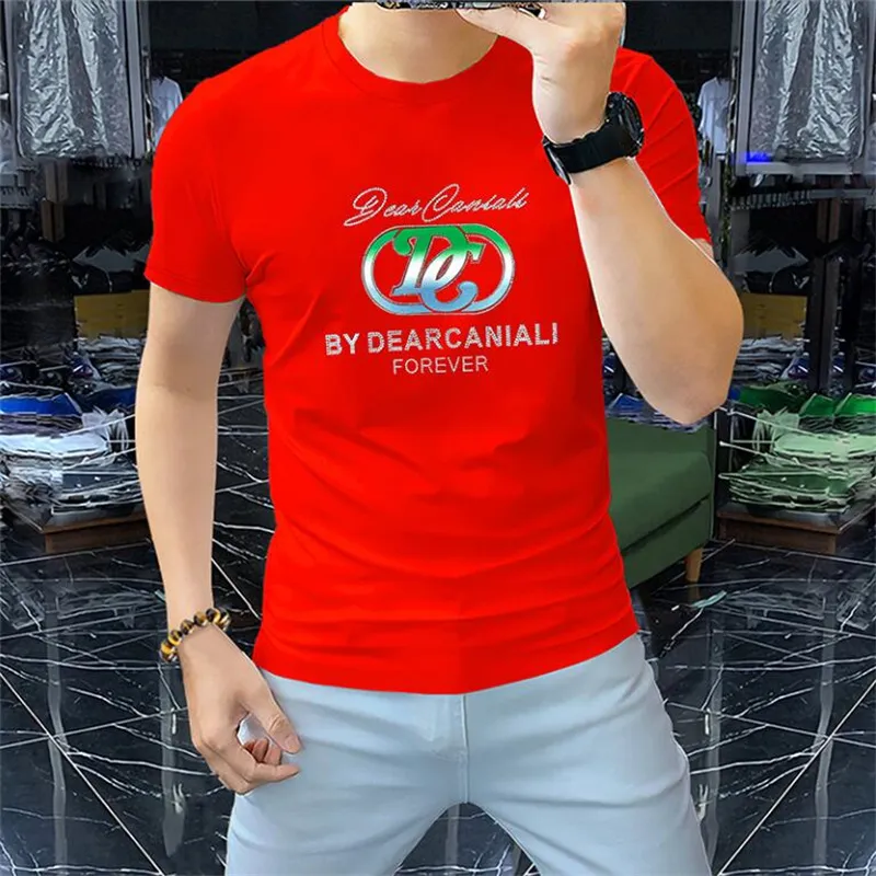 2024 Mens T Shirts Chest Letter Laminated Print Short Sleeve High