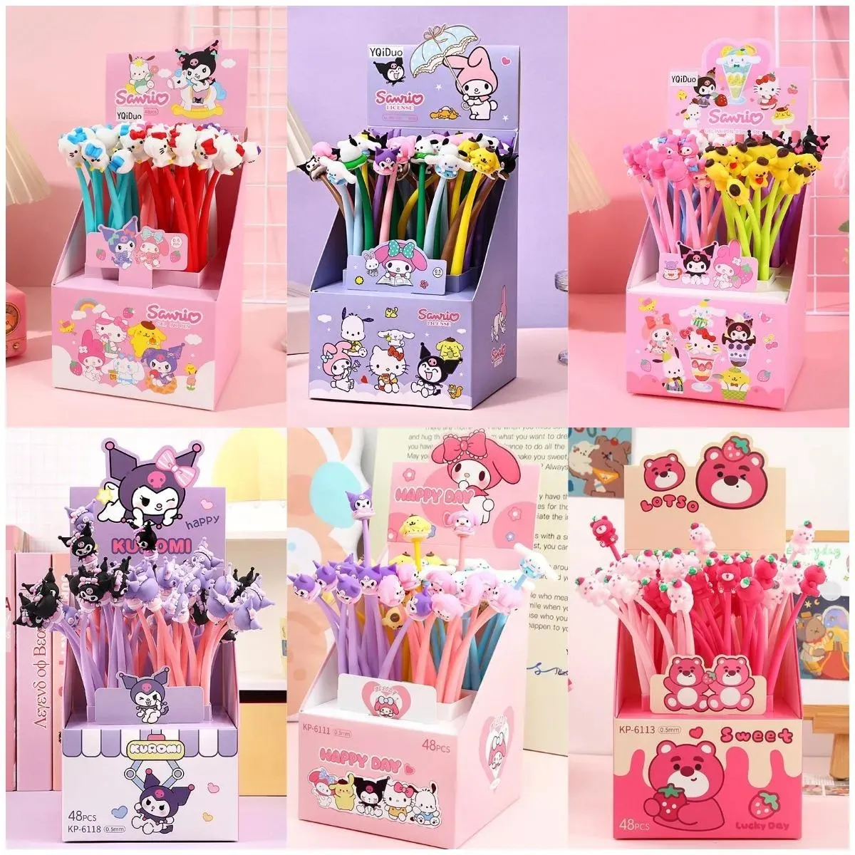 48pcs/box fumetti soft gel shake music neutra neutra Style girl girl penna ad alto aspetto della cartoleria studentesca