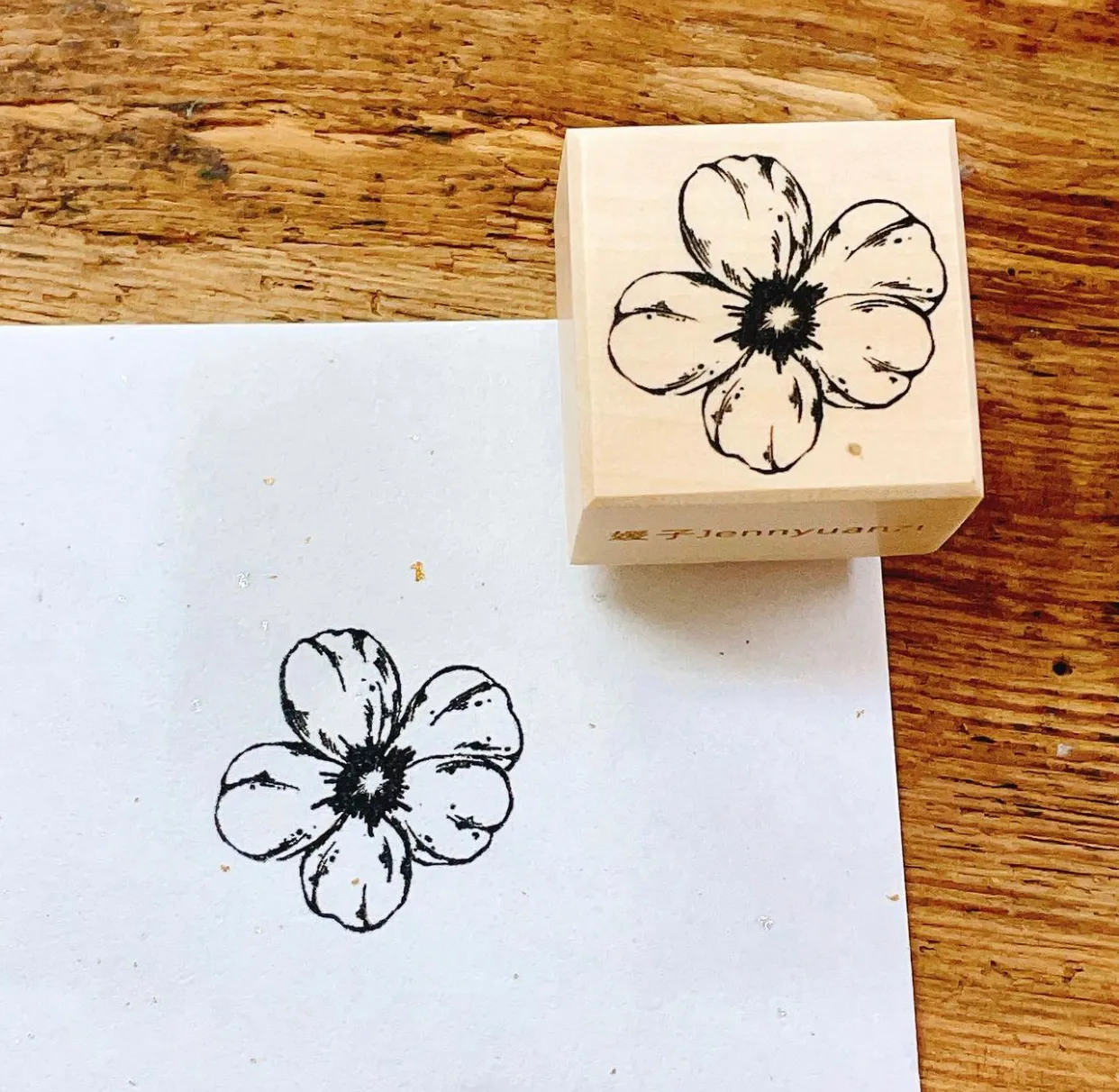 Jennyyuanzi Vintage Plum Blossom Rose be jezelf houten rubberen stempel voor doe -het -zelf scrapbooking foto albumkaart maken