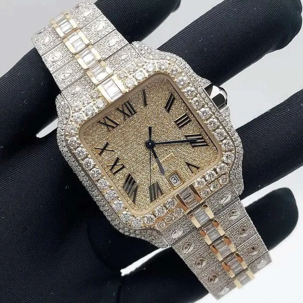 Luksusowe wyglądanie w pełni obserwuj mrożone dla mężczyzn Woman Top Craftsmanship wyjątkowy i drogie Mosang Diamond 1 1 5A zegarki dla Hip Hop Industrial Luksurious 6383