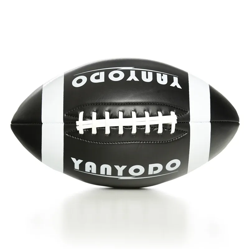 Rugby All Black American Football Soft Touch Feel di qualità PU per i giovani Giochi all'aperto Team Sports Rugby Ball Rugby In -Induction Times 9