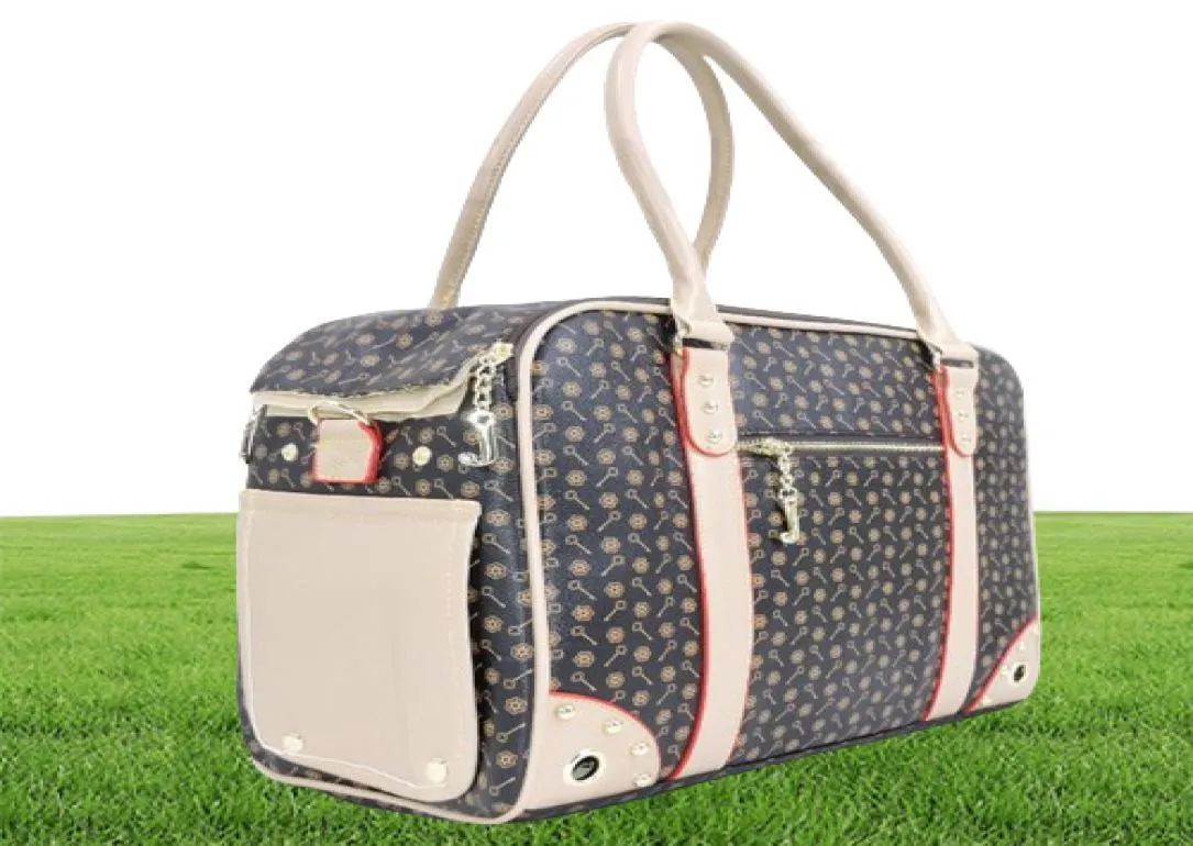 Fashion Pu Designer Dog Carrier Bag Brand Pet Handbag Outdoor Travel Tote Bag Pets Dogs Supplies PS14151531598