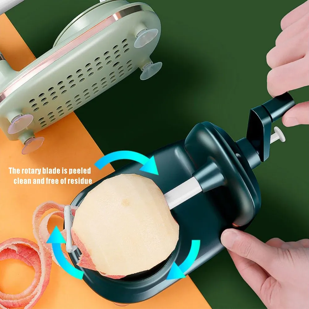 Nytt hand-cranked Manual Fruit Peeler Multifunktionellt Apple Pear Kitchen Peeler Slicer Tool med reservblad