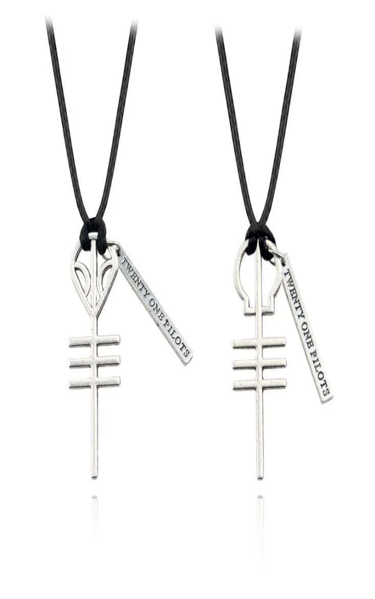 ネックレスファッション21 Twenty One Pilots Rock Band Skeleton Pendants Cord Bff Friends Necklace PunkMen Music Hip Hop Jewelr3857682