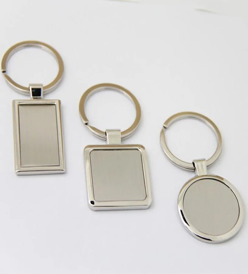 Whole50Pcs Blank Metal Key Chain Promotion Key Tags Customize Logo Laser Key rings 7648035