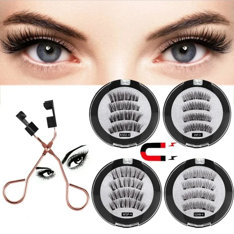 Magnetiska ögonfransar 3D -minkögonfransar Makeup Magnetiska fransar pincett sätter naturliga falska fransar korta faux cils1. för magnetiska ögonfransar