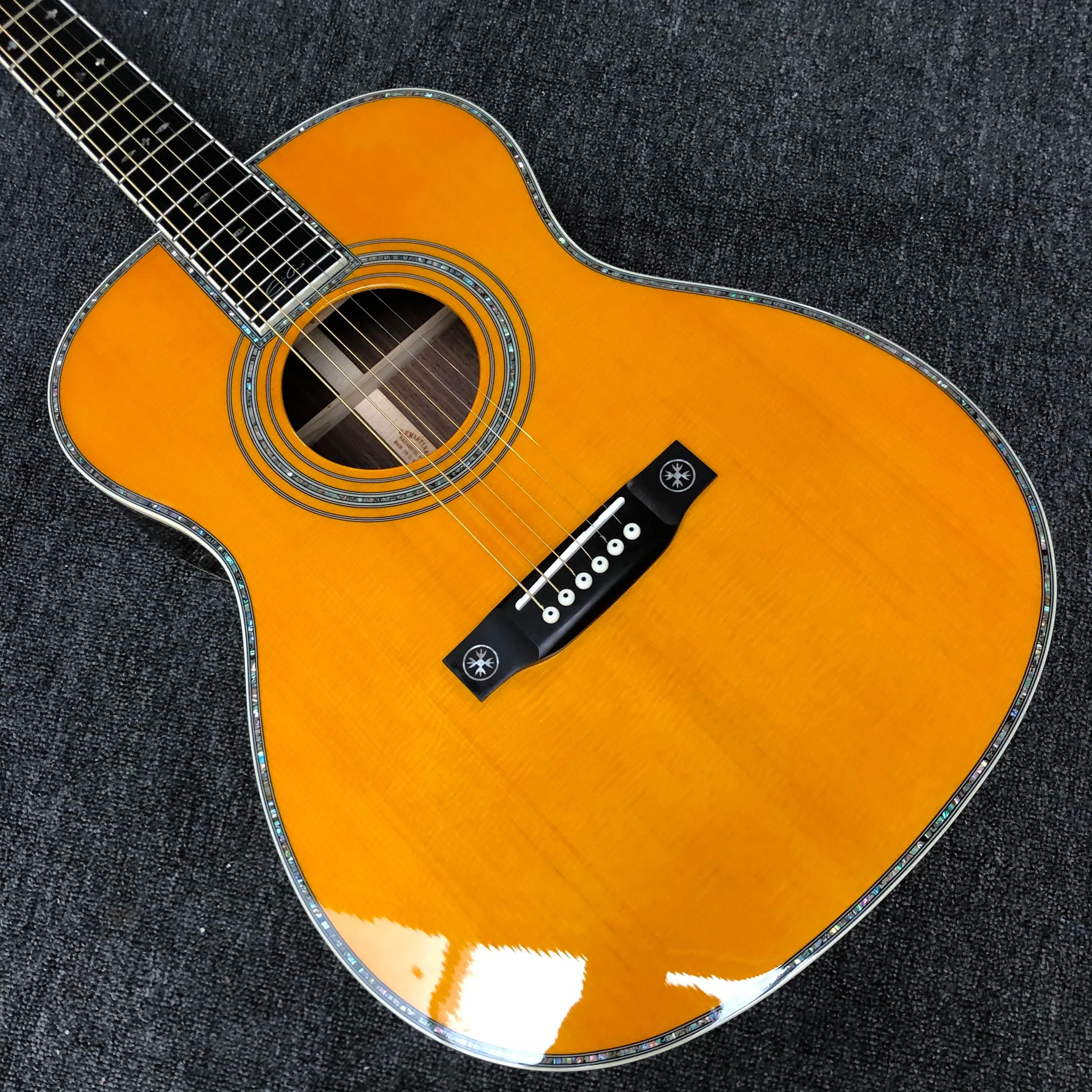 Kable blond top OM42 Acoustic Guitar Om42 Acoustic Electric Guitar Count Body Classic Acoustic Guitar Solid Top Darmowa wysyłka