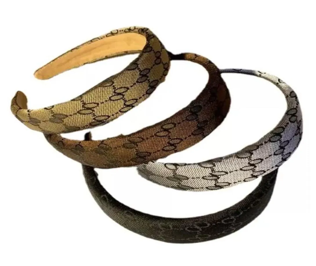 4color Luxury High Quality Leather Headband Letter Print Wide Edge Brand Designer Knot Sponge Hair Hoop for Women Outdoor Sports B4891733