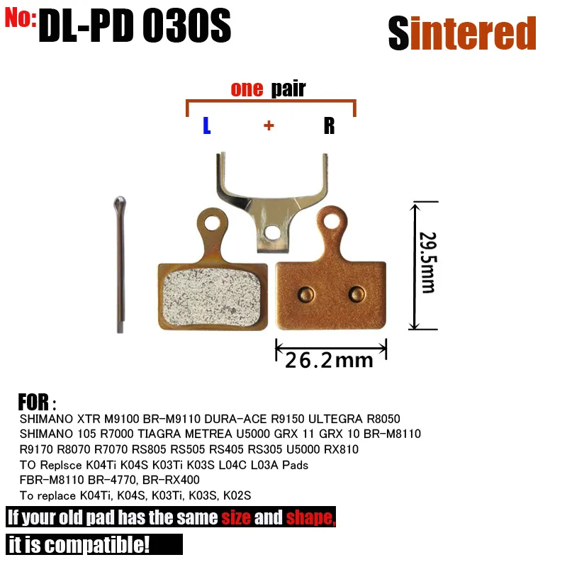 Plaquettes de frein à disque à vélo de 4 paires pour Shimano XTR M9100, M9110, BR-M8110 Dura-ACE R9150, K03TI, K03S, K02S Bike fritted