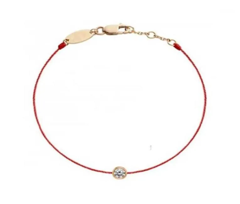 B01001E Bracelets rouge fil rouge pour femmes String 316L Bracelet de fleur de fleur de fleur