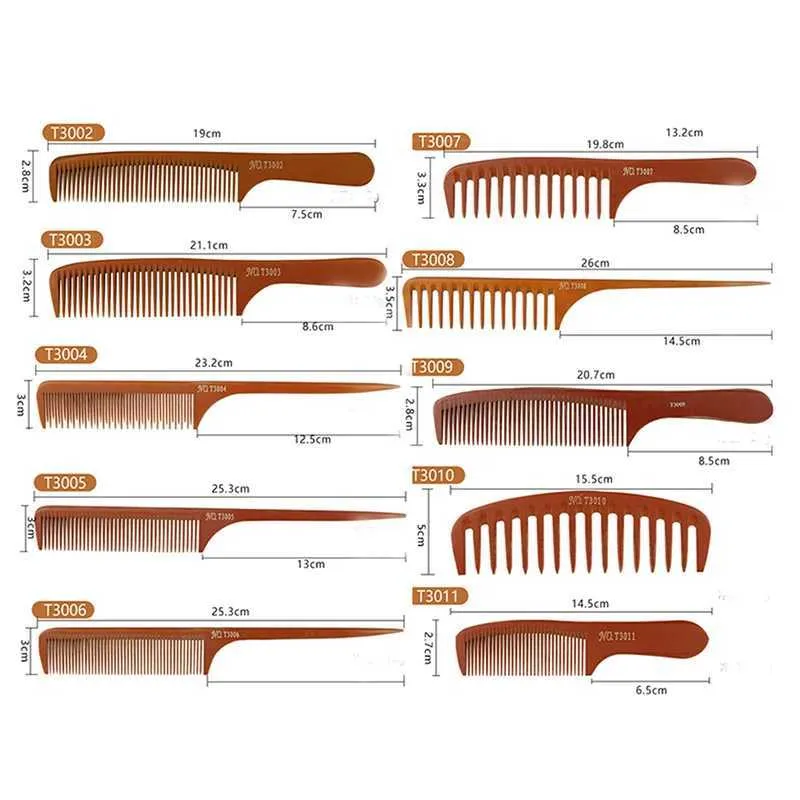 Handmade Rubberwood color comb - Anti-Static
