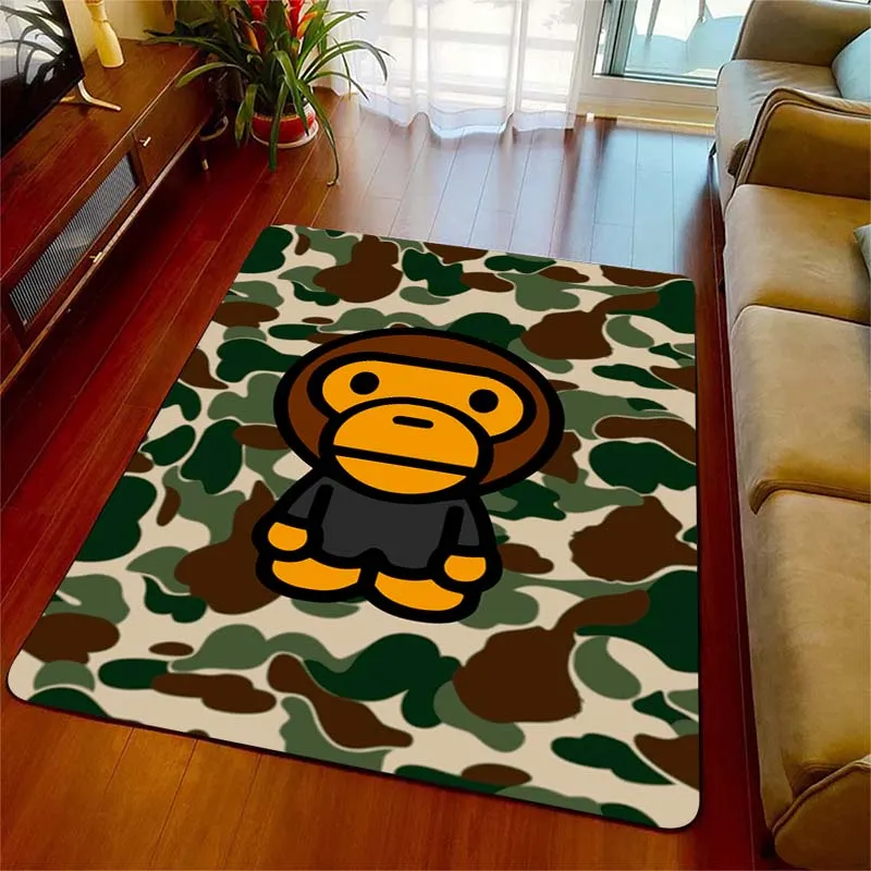 3D Plush Baby Monkey Pattern Rugs, Washable Carpets for Living Room ...