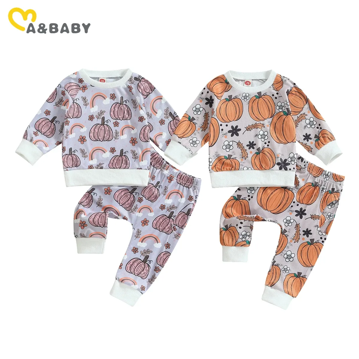 Pantaloni mababy 024m Halloween bambino neonato neonato per neonati set di vestiti per la stampa floreale pantaloni da maglietta per maglietta costumi