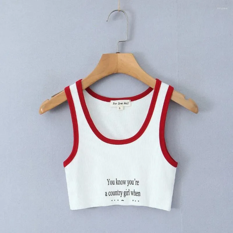 Tank da donna Y2K Summer Sexy Sexy Worteless Crop Top Women Letter Tank Slim Camis Tops Streetwear Street Houst Bashion Case