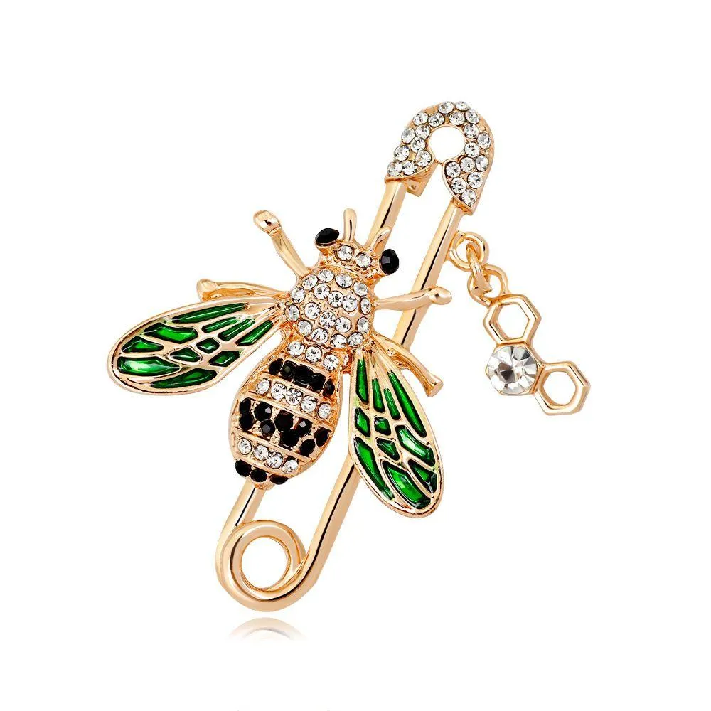 Pins Spettoni Trendy Small Bee for Women Elegant Crystal Colorf Pines Pins Lady Fashion Party Gioielli Accessori DROP DELIV DHCYC