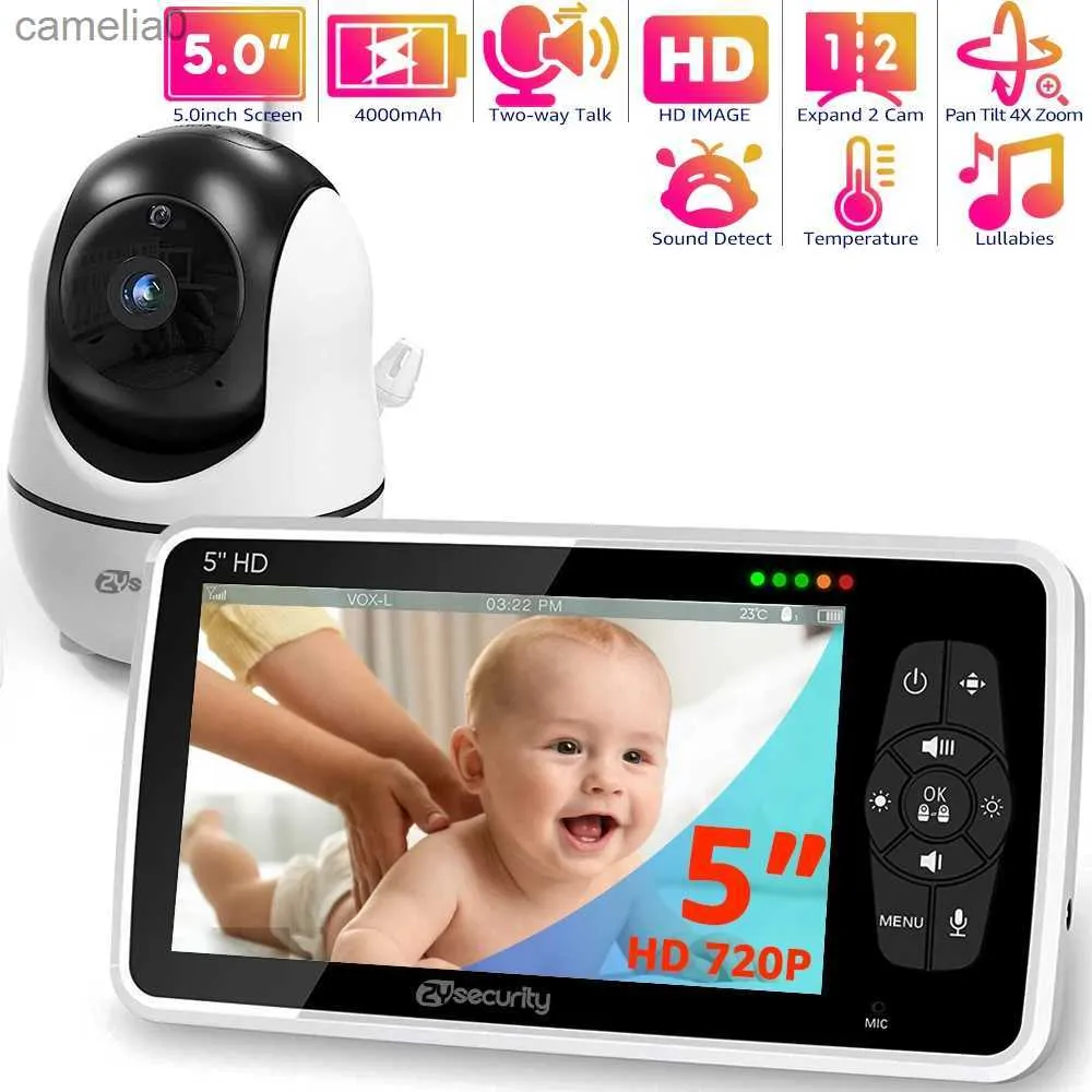 Baby Monitors Video baby monitor with camera and audio remote pan tilt zoom baby camera two-way call temperature and feeding remote night visionC240412