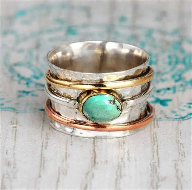 Bohemian Natural Stone Rings for Women Men Vintage Turquoises Finger Fashion Party Wedding Jewelry Accessories3396744