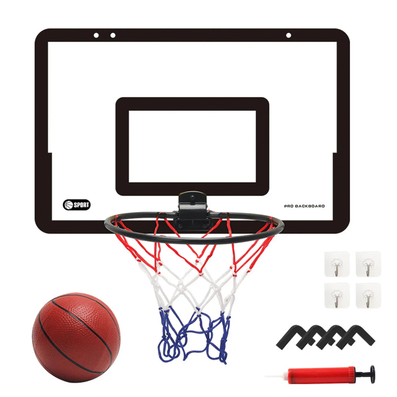 Basketball Indoor Plastic Basketball Backboard Toys Home Fitness Sports Basket Ball Hoops Boy Gifts Wall Mount Basketball Hoop Set For Kids