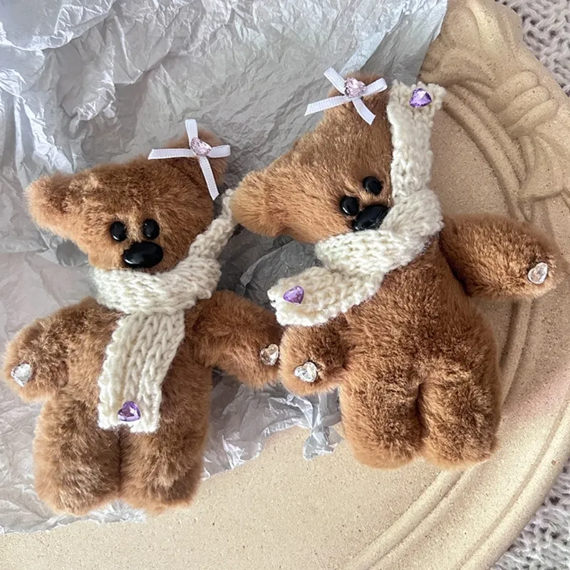 Scarf Bear Plush Hair Clip Barrette with Soft Polyester  display picture 1