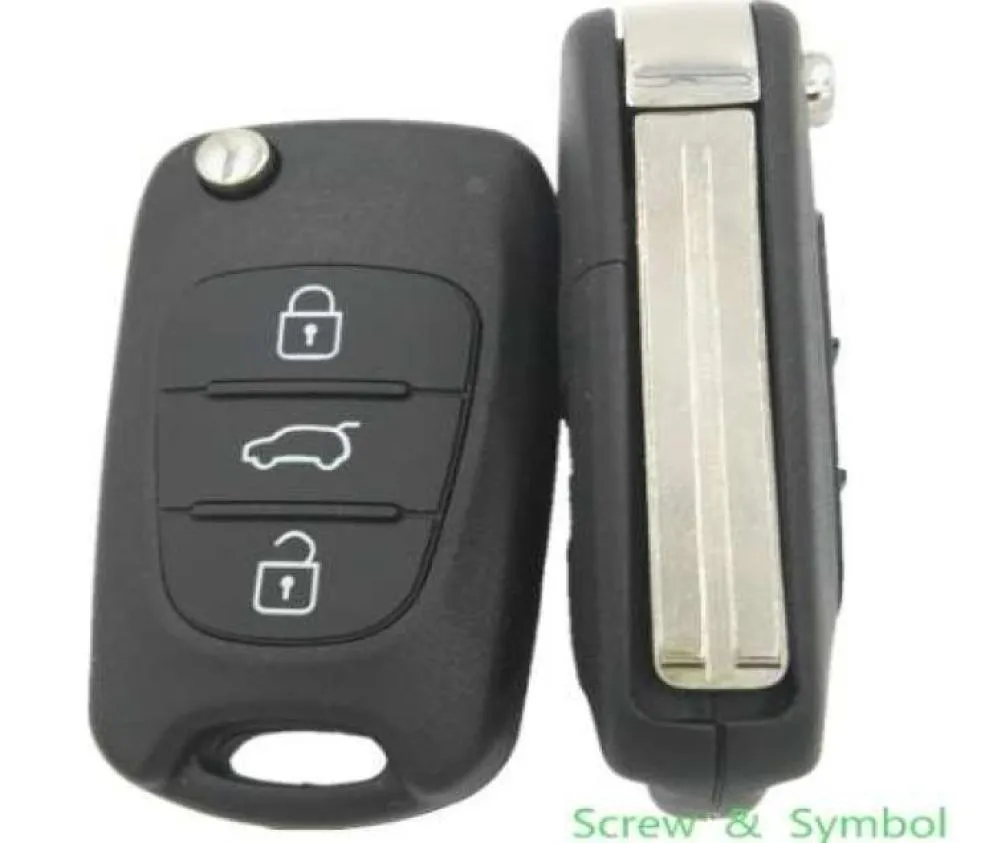 Brand New Uncut Blade 3 Buttons Remote Case Fob For Hyundai I30 I35 Replacement Flip Car Key Shell Cover with Symbol7383249