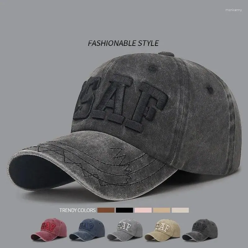 BAPS BAPS Spring e Autunno Four Seasons Lavato Old Letter Recamion Outdoor Cap Tide Men Fashion Street Shade Baseball Cappelli da baseball Donne