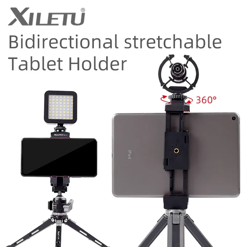 Stands XILETU XJ17 Tablet Mount Holder Adapter for iPad Pro Mini Air 1 2 3 4 Microsoft Surface Live Lecture Tablet Mount Tripod Adapter