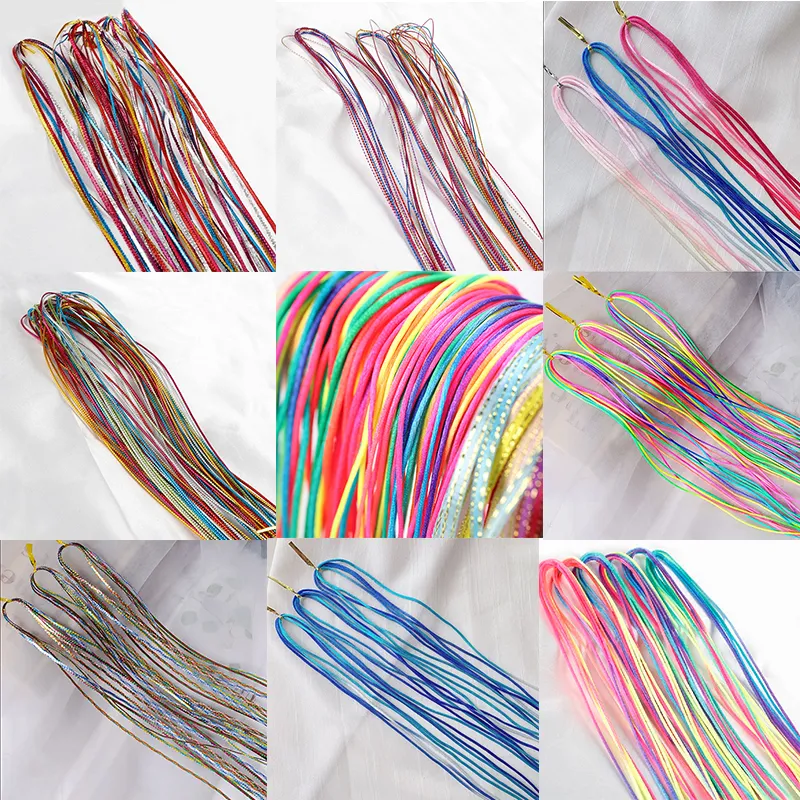 8packs Hair Styling Tool Silk Cord Hair Knitting Braided Rope Headband Jewelry Design Hair Accessories For Girls DIY Ponytail