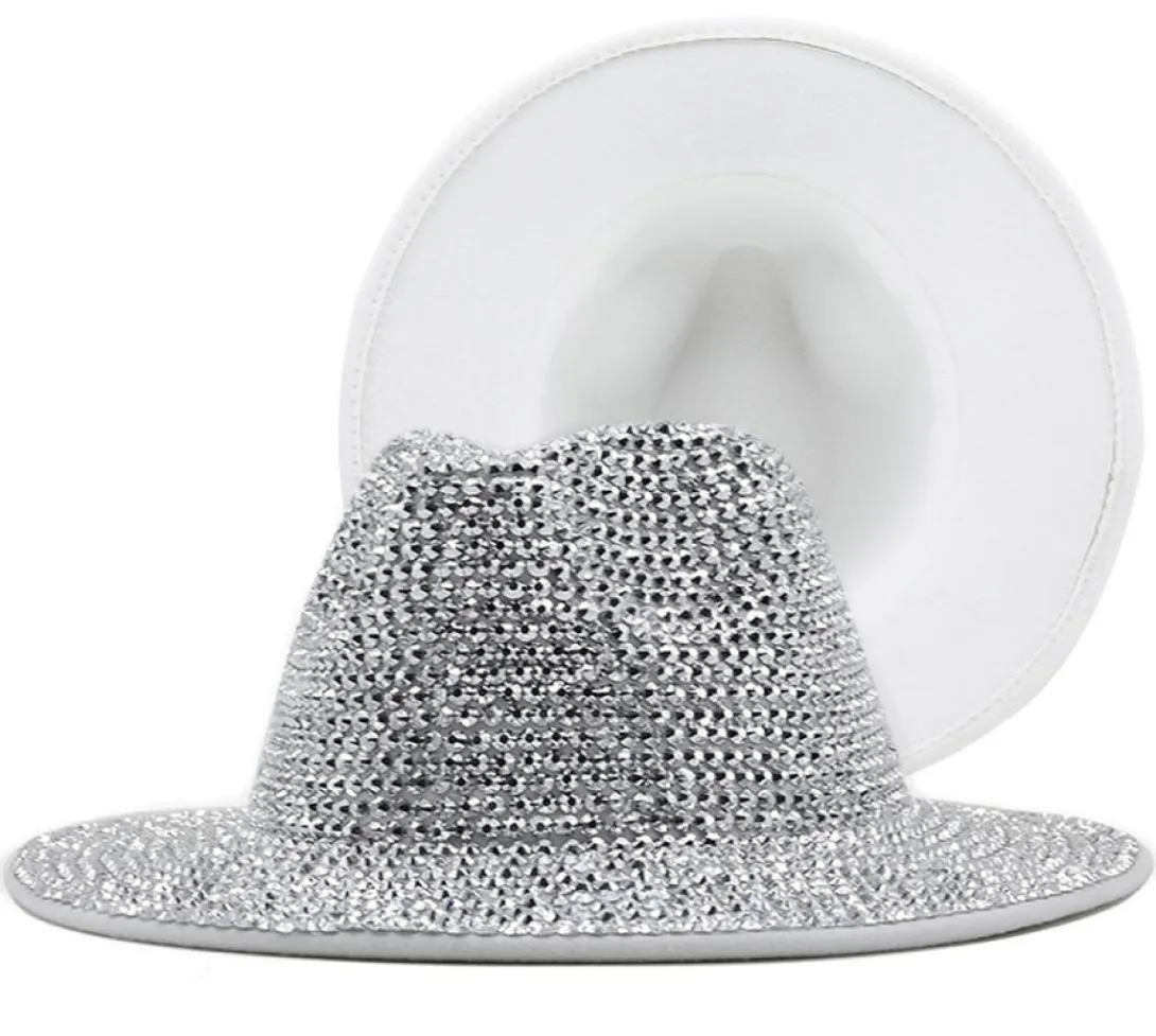 Cappello da secchio di diamante di lusso Donna uomo Rinestone Fedora Cappelli per donne uomini Sunhat Sunhats Girl Party Night Performance Cap Bling Fis1800138