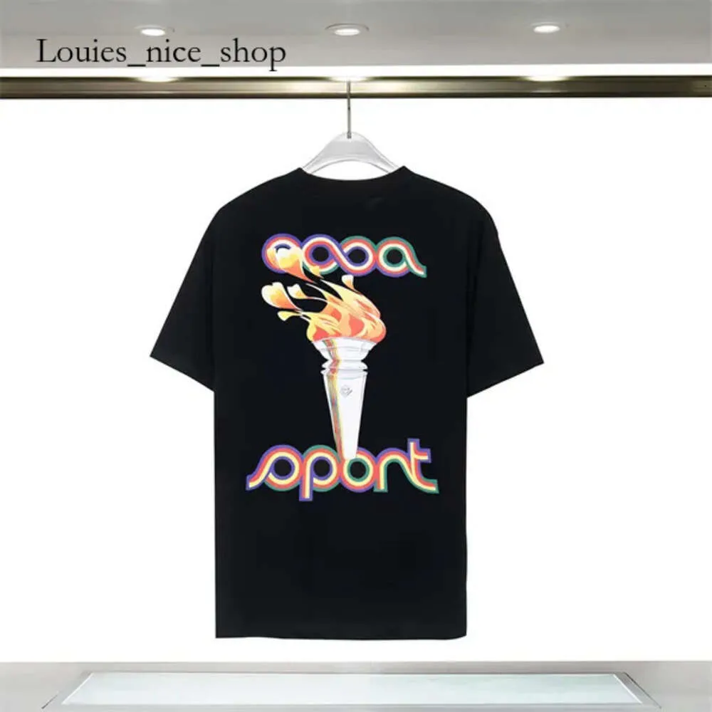 CASA T ROIRTS LUXE TSHIRT MEN CASABLANCA Роскошная рубашка для мужчин Top Toe Lee Tee Casablanc Shirt Casa Blanca Clothing Fashion Summer Crew Nece Shece Rower Elive 24SS 777