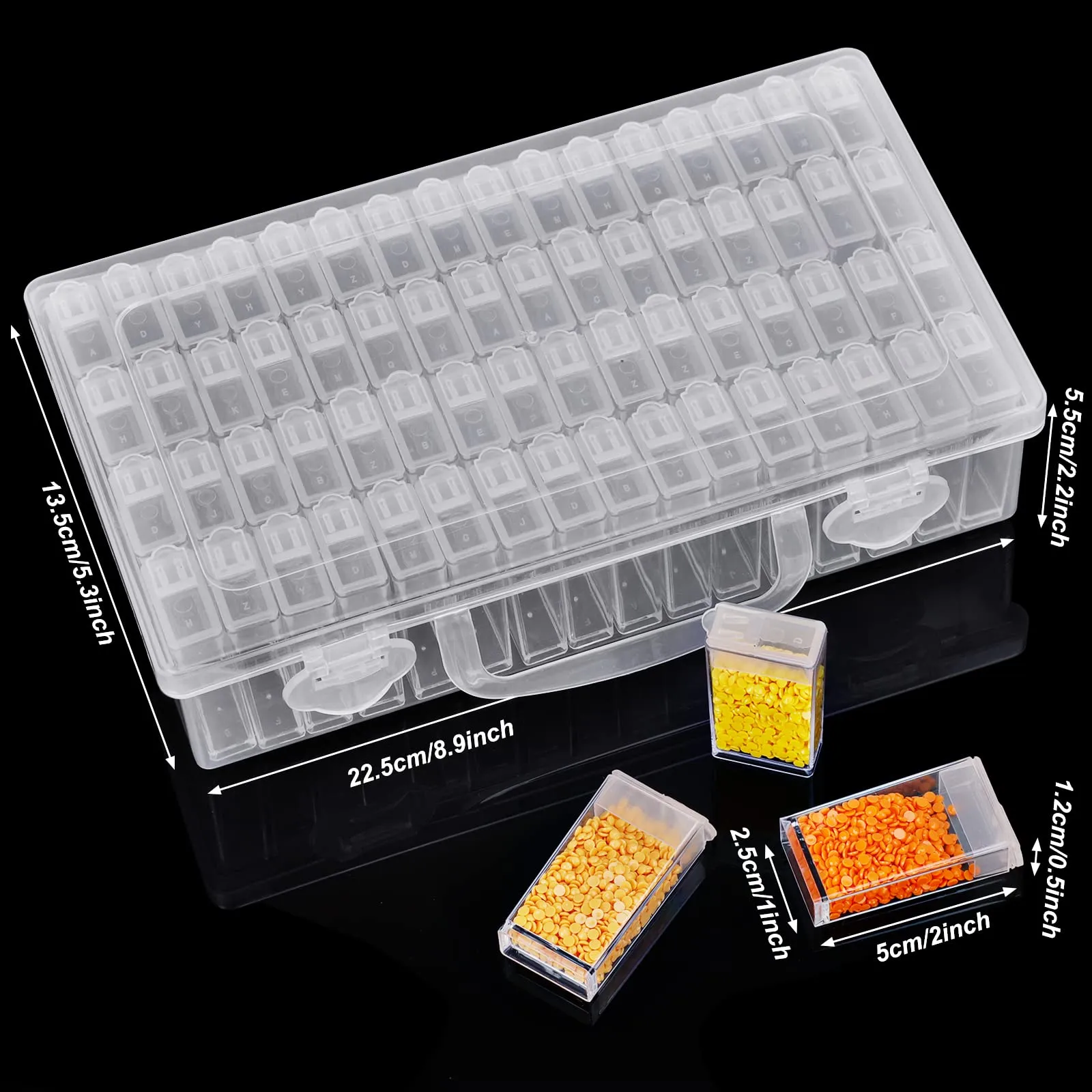 Scatola Organizer 64 Scomparti Per Diamond Painting - Trasparente, Con Maniglia - Foto 8