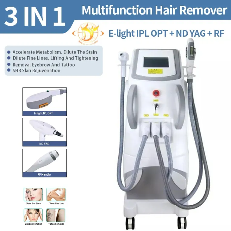 IPL MACHINE RF 755NM LASER LASER FRECKLE CELUME DE TAGNE Machine de tatouage ND YAG Laser Laser Tatouage de tête cellulaire