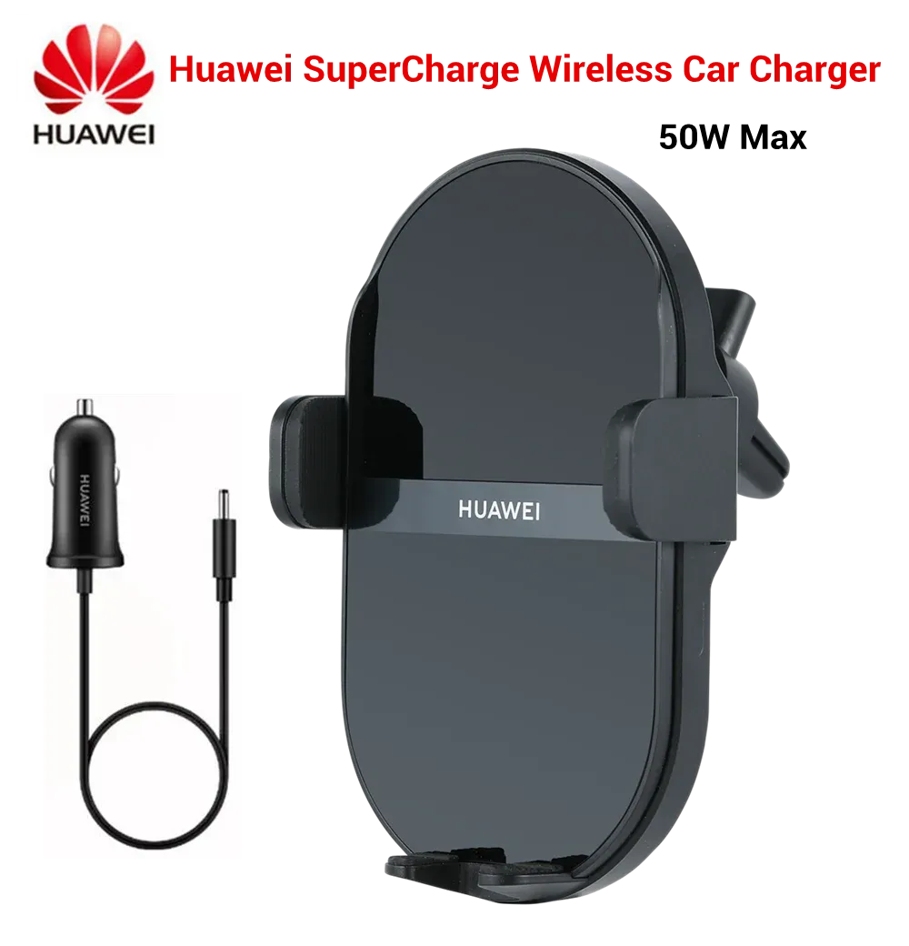 Chargers Huawei Supercharge Wireless Car Charger 50W Max Intelligent à deux capteurs Side Montage double chargeur 3D Chargeur rapide de refroidissement 3D