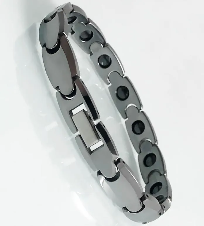 Chaîne de liaison Classic Couple Bracelets Bracelet magnétique des soins de santé en acier en acier solide pour hommes Homme Mannen Armbanden Weddin9835976