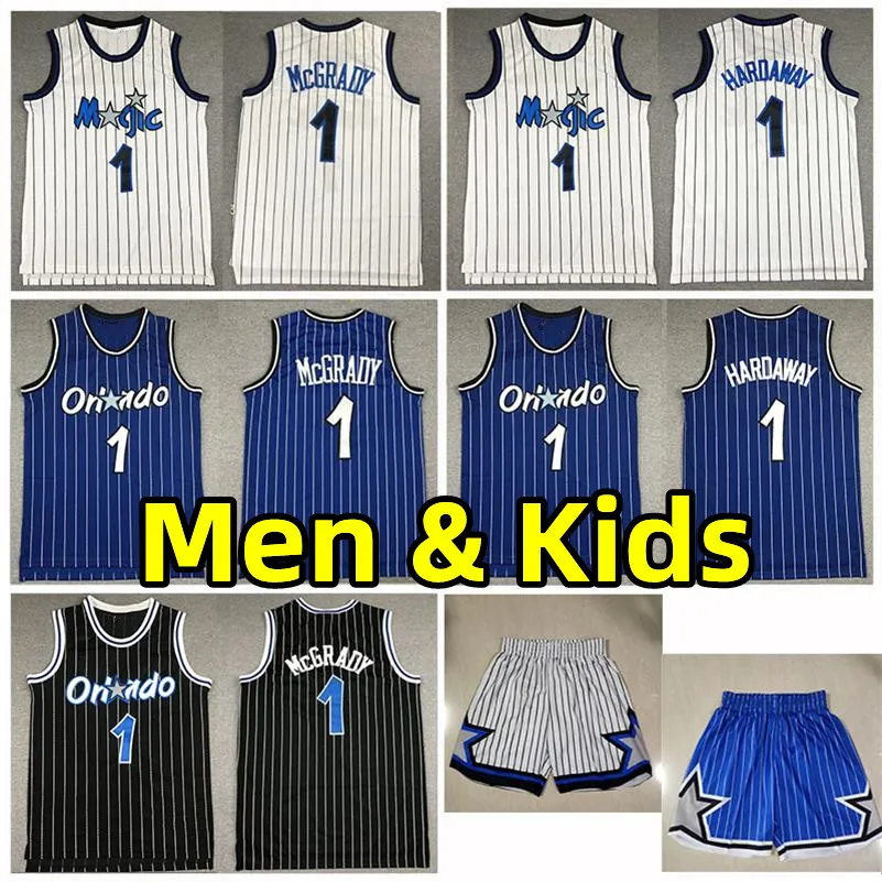 Homens jovens crianças camisas de basquete retrô Tracy McGrady Anfernee Hardaway Hardwood Wood Classics Jersey Jersey Mesh Breathable Adulto Adulto Children