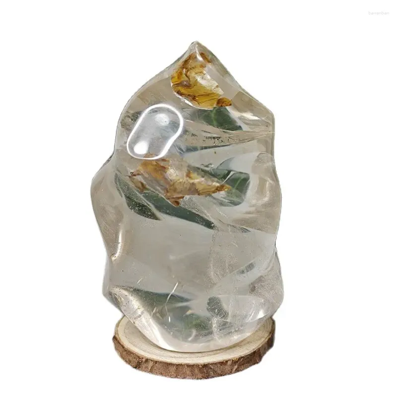 Figurine decorative fumio naturale Quarzo arcobaleno gluola fiore torcia camera casa decorata pragola di preghiera di preghiera meditazione gemma pietra