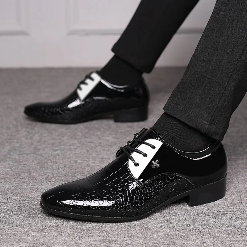 Men\'s‎ Fancy Snazzy Dress Shoes Italian Black Leather With Design EU 44 US 10 DSC_5703_ab4d31d6-fca4-4dab-  main image 4