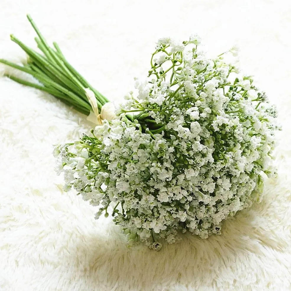 16st Artificial Flowers Baby's Breath Fake Flower Gypsophila For Wedding Home Fall Decoration Plastic Flowers Bouquet Y0104220V