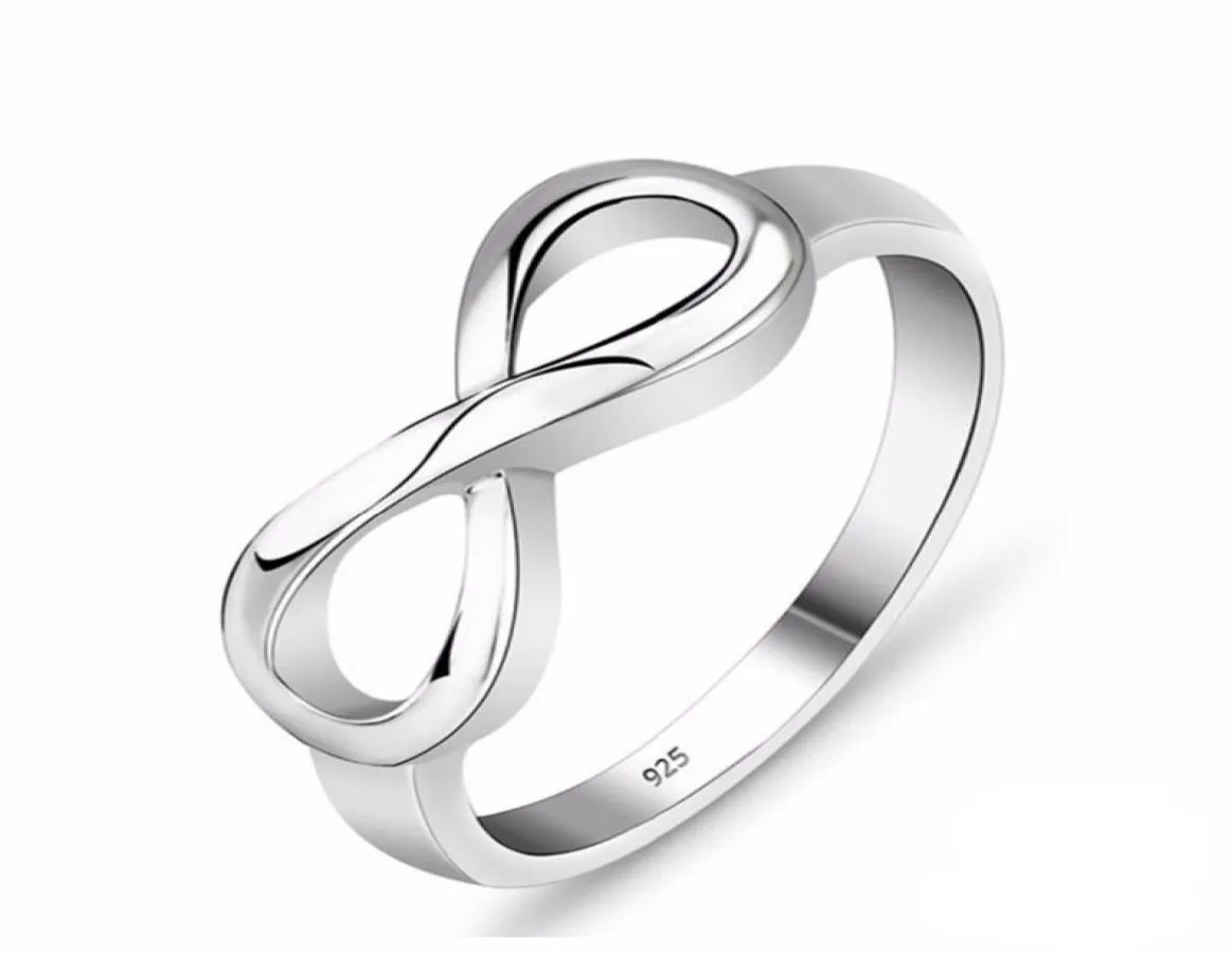 Moda Silver Color Infinity Ring Eternity Ring Charmms Friend Gift Infiniclete Love Symbol Rings Fashion for Women Jewelry1637626