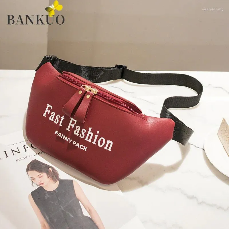 Sac Bankuo Fashion Design Femmes Small Handbags Soft Pu Leather Ladies Sport Sports Sacs Simple Girls Taist Casual Purse Z306