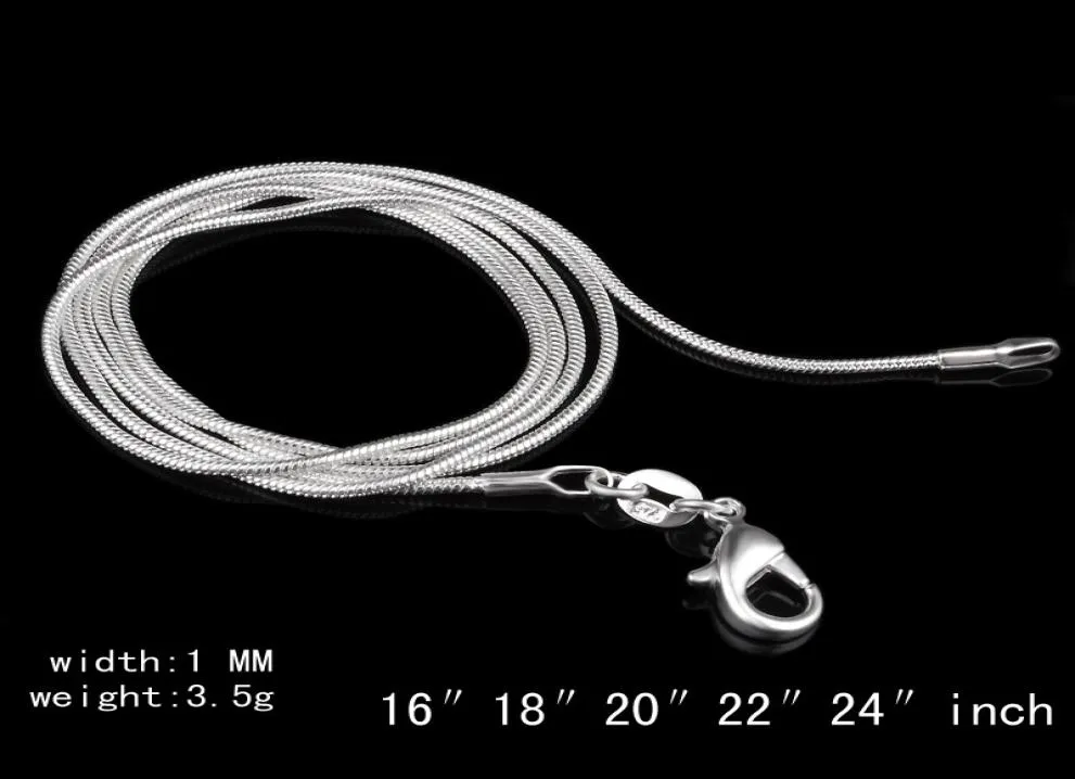 أعلى جودة 50 PCS 925 Sterling Silver Smooth Chains Netclace Joldster Clasps Healpergence Size 1 Mm 16inch --- 24inch5375282