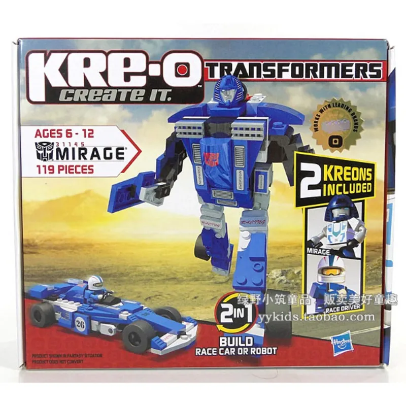 Hasbro Transformers Dyskutka MIRAGE KRE-O Doll Build Block Block Akcesoria Udawaj zabawkę zabaw