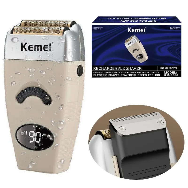 Shavers Original Kemei Pro Hair Electric Shaver For Men Facia Beard Razor Electric Head Machine Machine Fonds Fondé