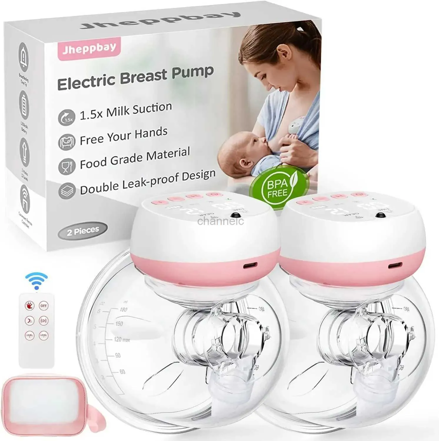 Breastpumps Wearable Electric Breast Pump12 Levels 3 Modes Leak-Proof Hands-Free Breastfeeding Pump BPA Free with Remote Control LCD 240413