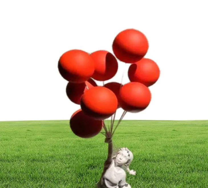 Luxurious Balloon Girl Statues Banksy Flying Balloons Girl Art Sculpture Resin Craft Home Decoration Christmas Gift 57cm 2202119840617