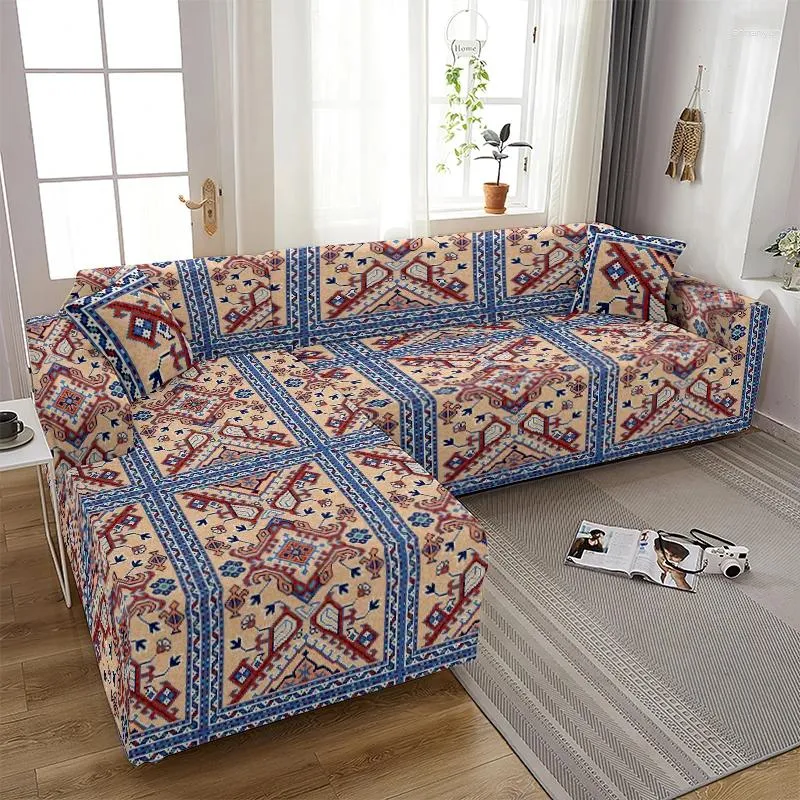 Krzesło obejmują retro kwiecistą rozciągnięcie kwiecistej okładka sekcjaowa elastyczna sofa na sofę do salonu geometria kanapa l kształtu narożnik