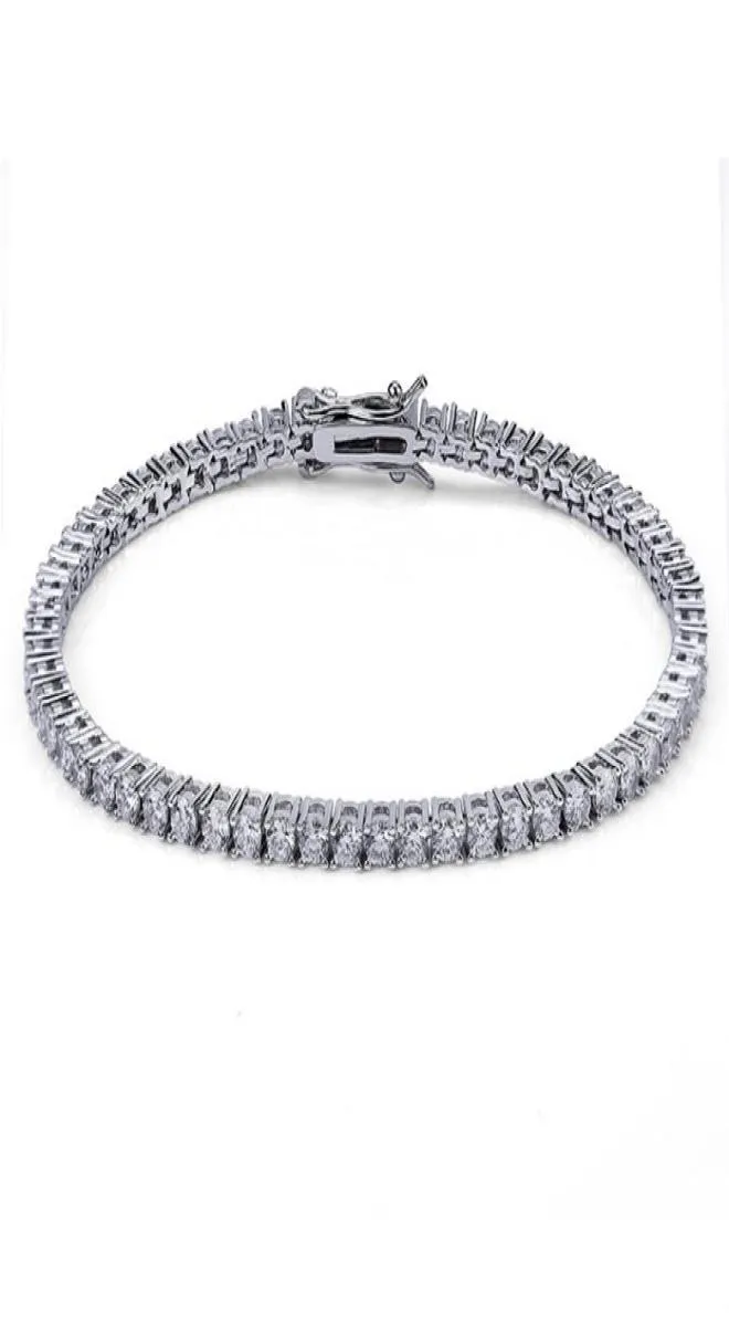 Bracelet Hip Hop 18K Bracelets plaqués or bijoux Luxury Men de luxe Femmes 3 mm Bling Zircon Tennis Bracelets7802794