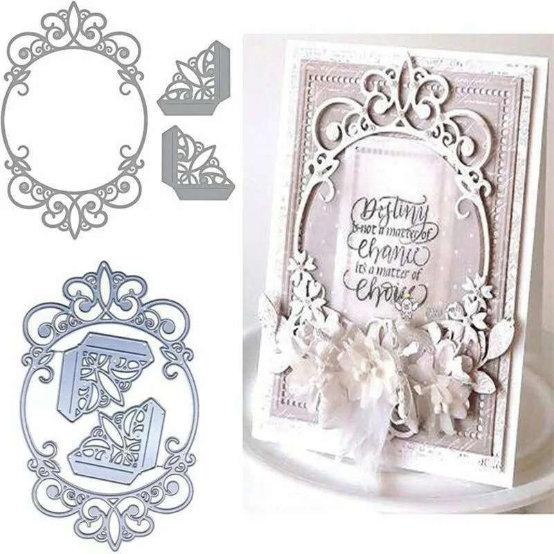 Oval Frame Metal Cutting Dies – DIY Scrapbooking Embossing Stencil For Photo Albums, Cards