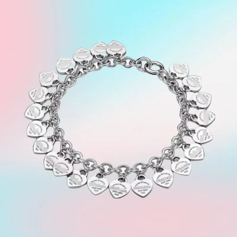 Nouveaux créateurs bracelets de charme pour la femme 925 STRING Silver en forme de coeur en forme de coeur épaisse chaîne T-Series Séries Diamond Arrowhead Love Bracelet Party Bijoux Bijoux