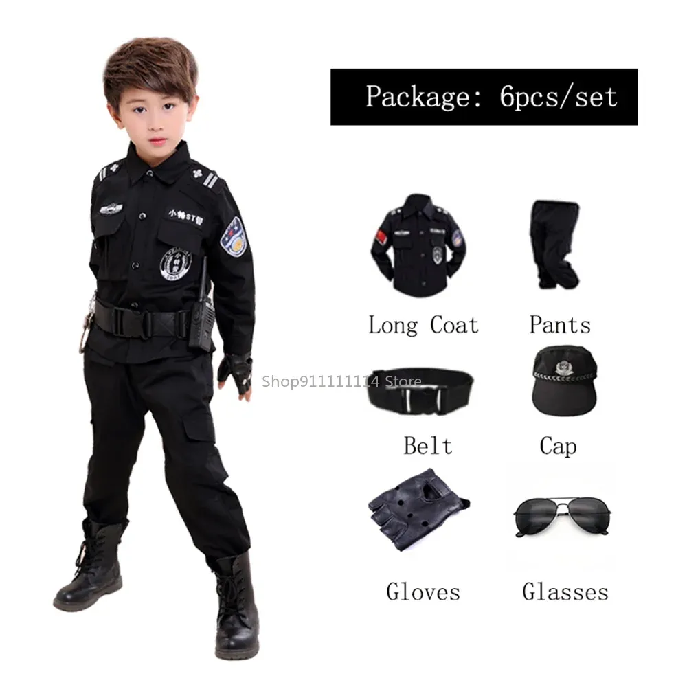 Kids Police Officer Costume Set - Complete Dress Up Kit For Boys Girls Ages 3-7