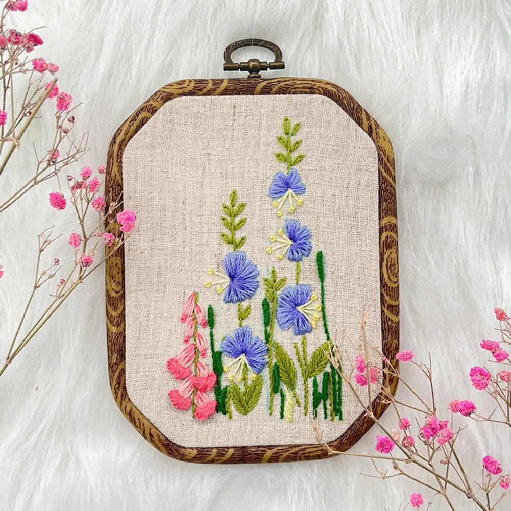Yinder 5 Sets Embroidery Kit For Beginners With Butterfly Flower Patterns And Instructions Bead Cross Stitch Kits For Starter DIY Adult
